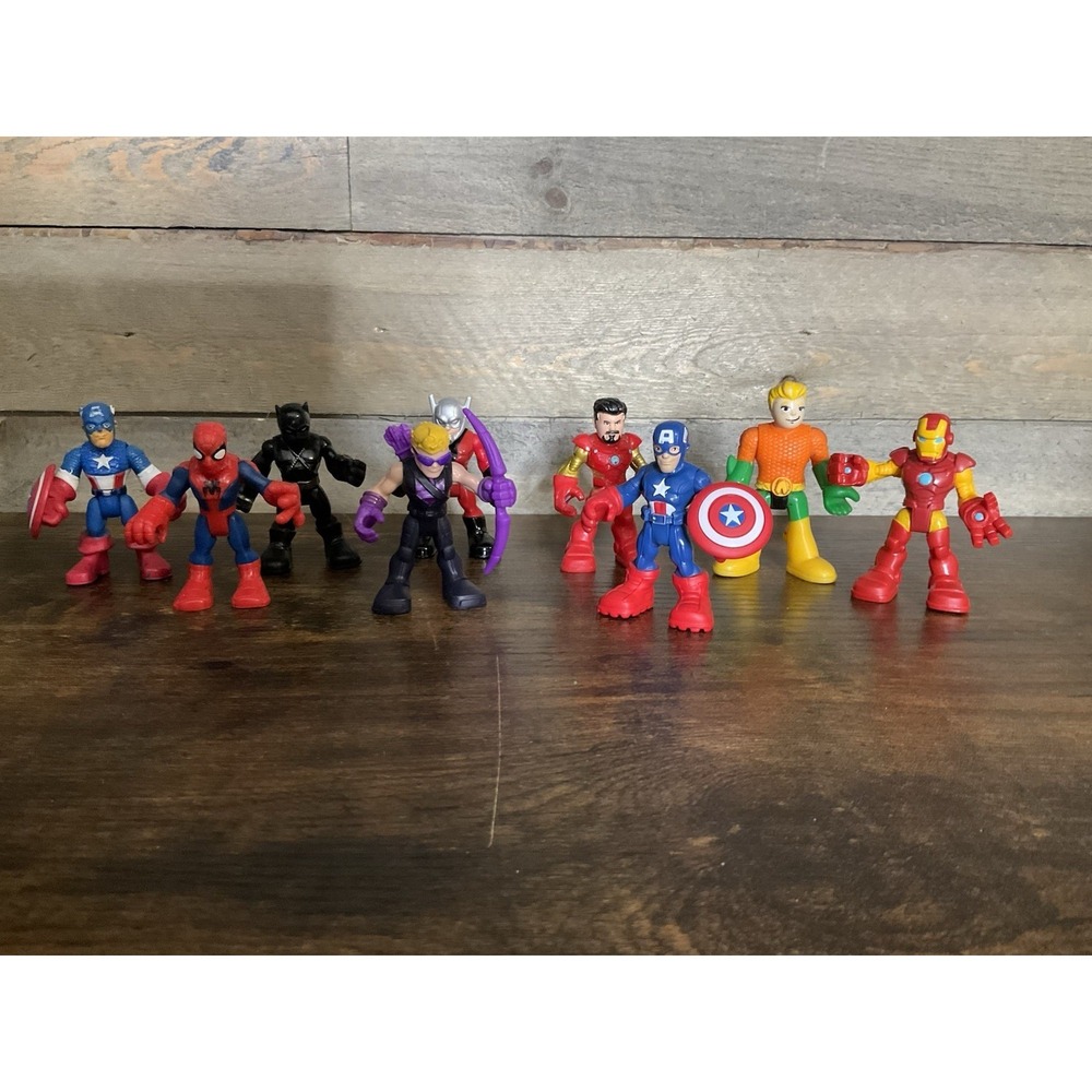 Lot of 9 Playskool Marvel Super Hero Adventures 2.5 Figures